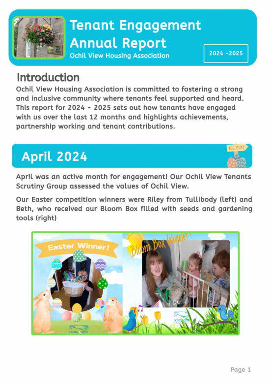 Tenant Engagement Annual Report Cover